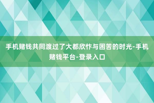 手机赌钱共同渡过了大都欣忭与困苦的时光-手机赌钱平台-登录入口